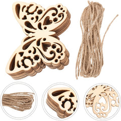 10pcs Butterfly Wooden Cutouts Spring Home Decor DIY Crafts