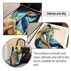 Square Scarf Silk Feeling Headband Satin Neck Scarf Hair Scarf For Women