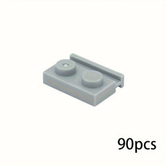 90pcs Thin Brick Particles Board 1x2 Grooves Railway Slide Building Blocks