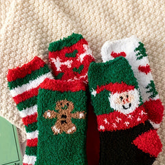 5 Pairs Christmas Print Socks Mid Tube Women's Stockings