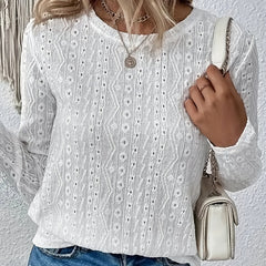 Eyelet Embroidered Long Sleeve Top