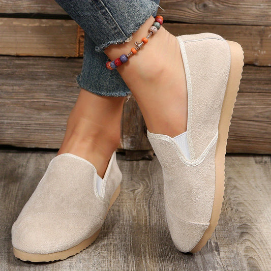 Women's Solid Slip On Sneakers Lightweight Outdoor Shoes