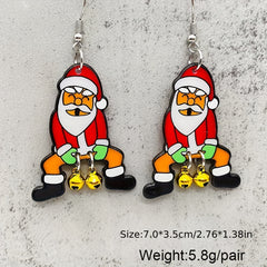 Santa Claus & Gingerbread Men Pendant Earrings