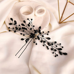Crystal Hair Pin Head Jewelry U shaped Hairpin Ponytail Holder Hair Accessories