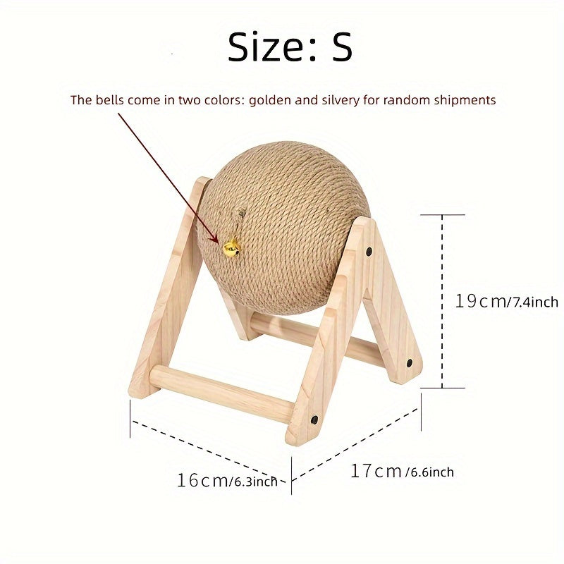 Cat Scratching Pad With Bell Wooden Cat Claw Grinding Toy