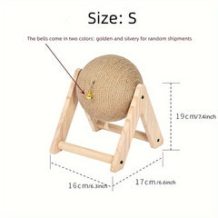 Cat Scratching Pad With Bell Wooden Cat Claw Grinding Toy