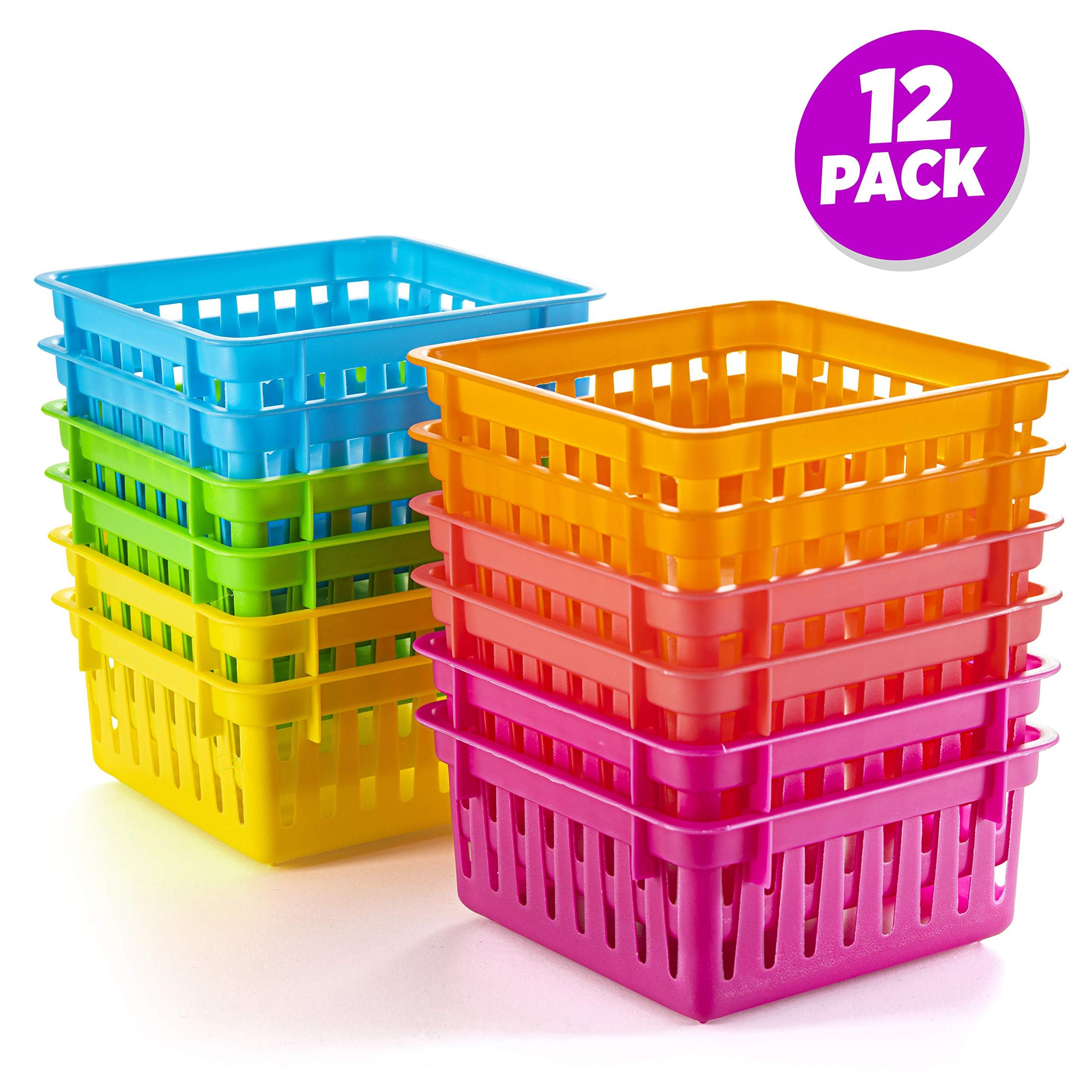 12pcs Classroom Storage Basket Crayon And Pencil Organizer Box