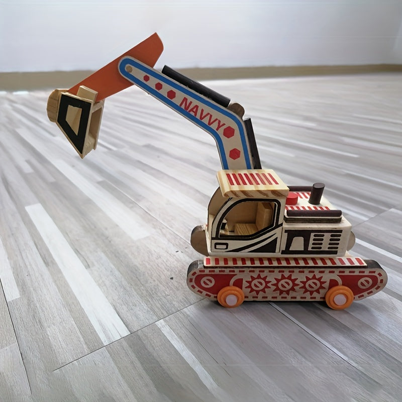 Wooden Mini Colorful Digging Machine Home Decoration Travel Crafts Wooden Toys