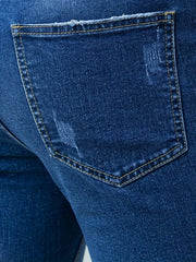 Mens Slim Fit Jeans Medium Stretch Street Style Denim Pants