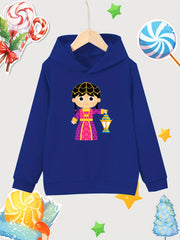 Girl Lantern Print Cotton Hooded Sweatshirt