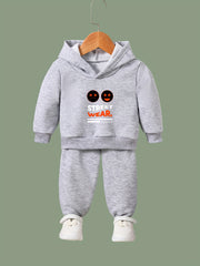 Girls Street Wear Print Hoodie Jogger Set Sports Outfits