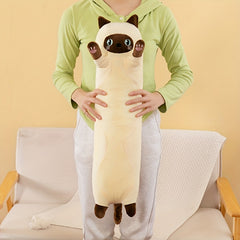 Long Strip Cat Doll Plush Throw Pillow Cushion Cat Toy for Bed or Sofa