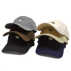 Vintage Polar Bear Pattern Embroidered Baseball Cap for Kids