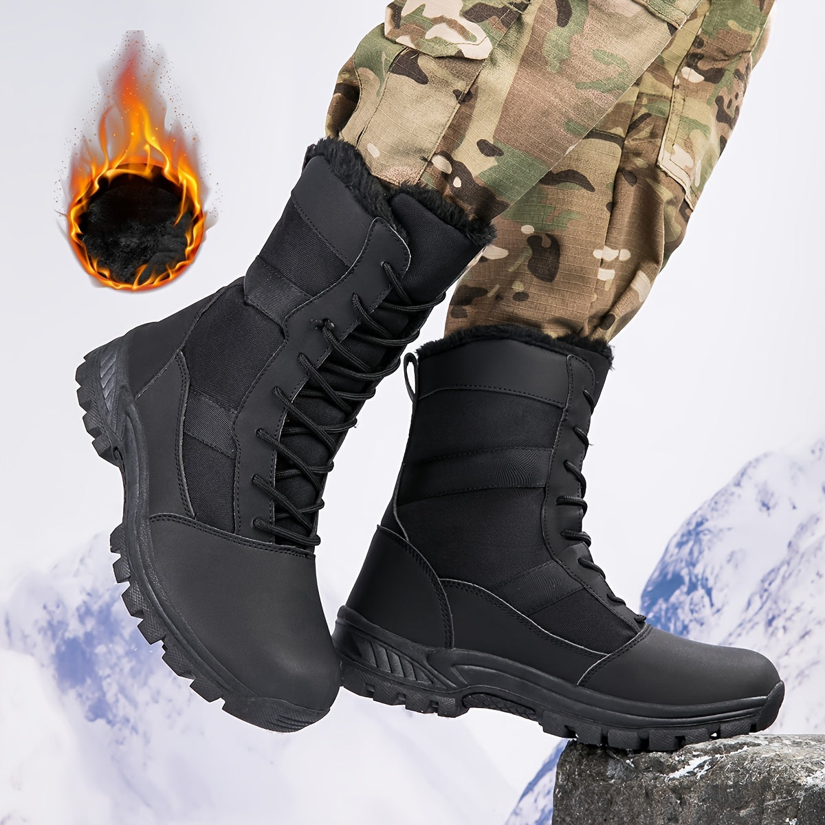 Thick Warm Anti Slip High Tube Snow Boots Sports Outdoor Mountaineering Boots