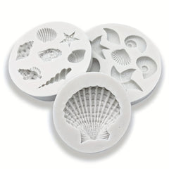 Marine Theme Fondant Silicone Mold - Seashell, Conch, Starfish, Coral