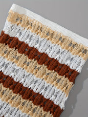 Striped Crochet Long Length Skirt for Women