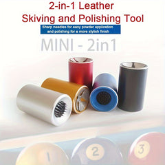 2-In-1 Pool Cue Tip Tool Billiard Shaper Aerator Leather Head Curved
