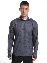 Men's Ice Silk Long Sleeve Sun Shirt Quick Dry Rash Guard