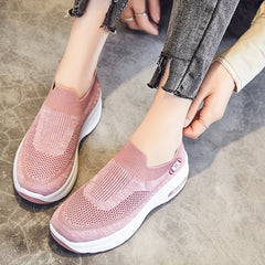Women's Slip On Platform Sneakers Low Breathable Casual Shoes