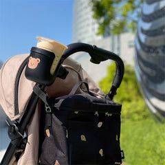 Bear Baby Stroller Bottle Rack - Securely Hold Bottles & Phone