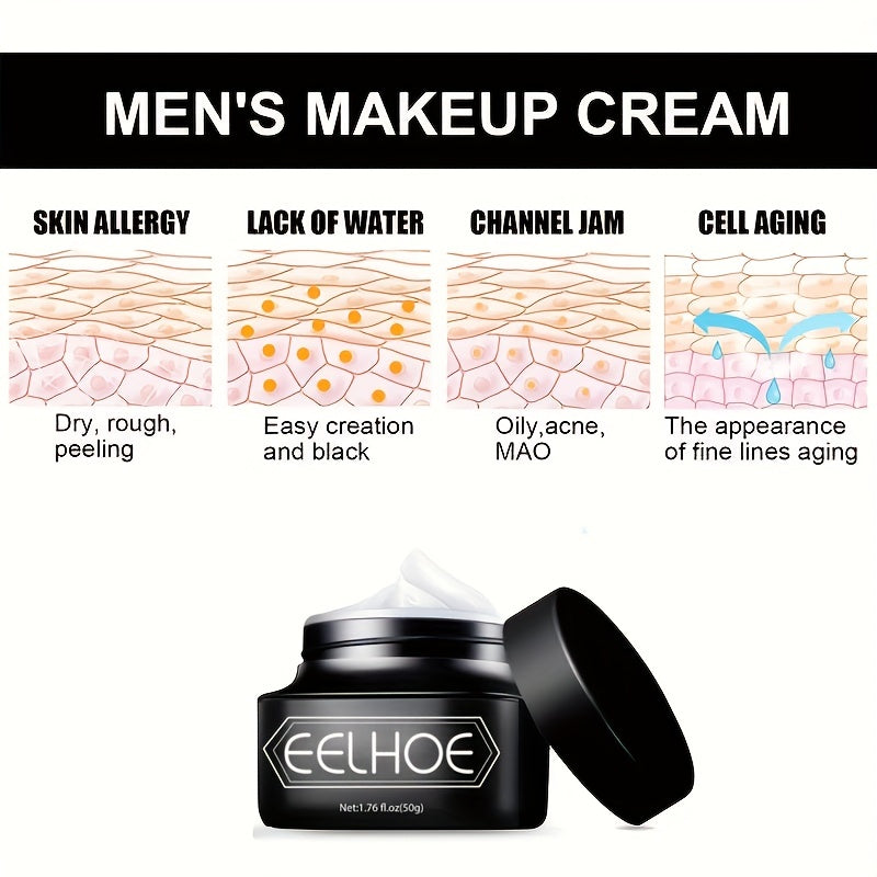 Men's Natural Nude Face Cream Concealer Acne Marks Moisturizing Lazy Beauty