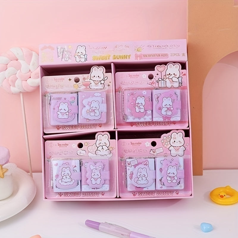 2pcs Cartoon Mini Handy Shorthand Notebook Set: DIY Writing Student Stationery