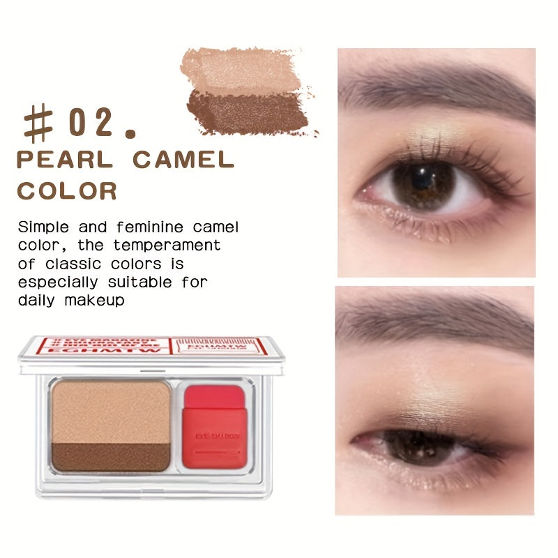 Pearly Two Tone Eyeshadow Palette Fast Makeup Durable Waterproof Gradient
