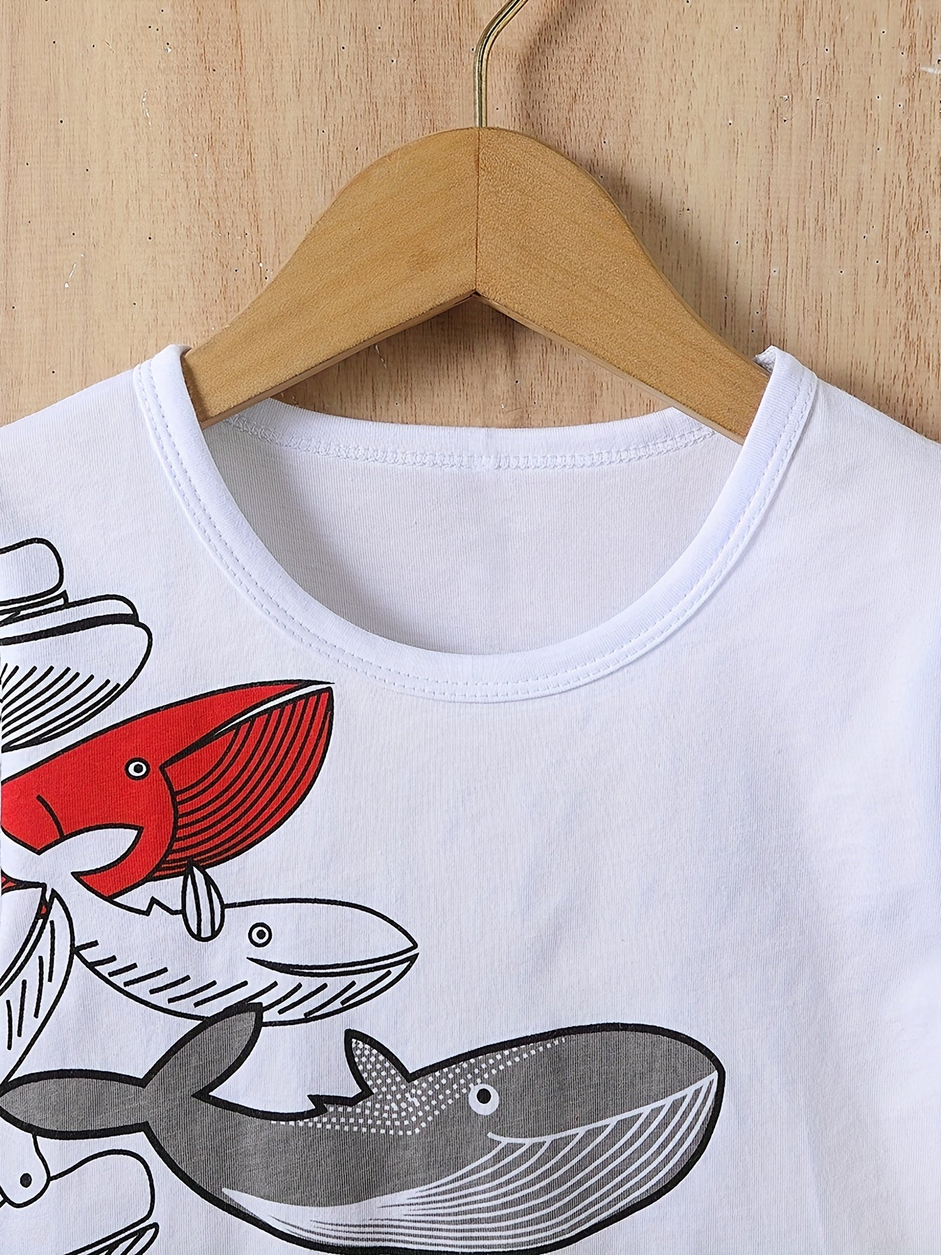Boys Whale Print Casual Outfit T-shirt & Shorts Kids Summer Clothes Set