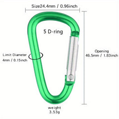 10pcs Mini Carabiner Keychains for Outdoor Camping & Daily Use
