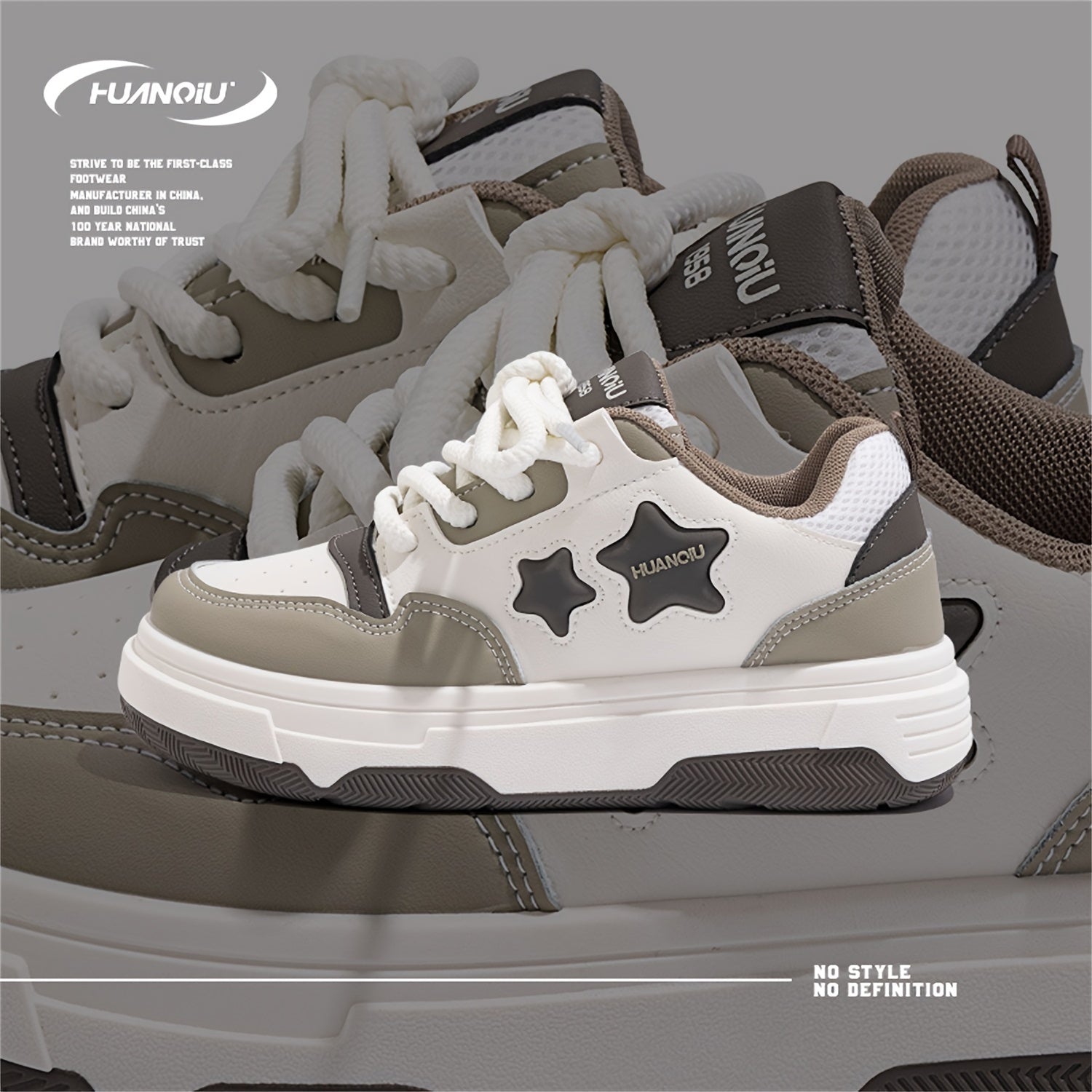 Women's Star Pattern Skate Shoes Non-slip Flatform Sneakers