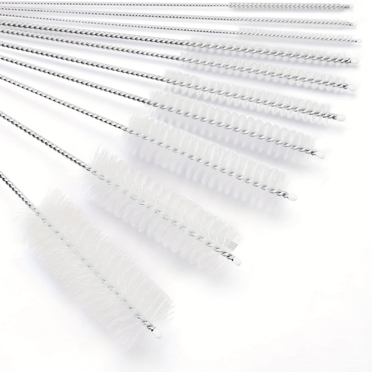 10pcs 25.4cm Nylon Tube Brush Set for Narrow Neck Bottles Cups with Hook