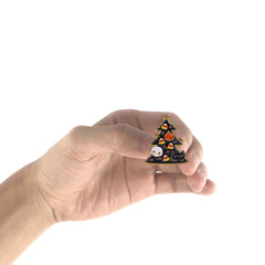 Christmas Tree Glittering Pin Pumpkin Candy Ghost Cat Brooch Halloween