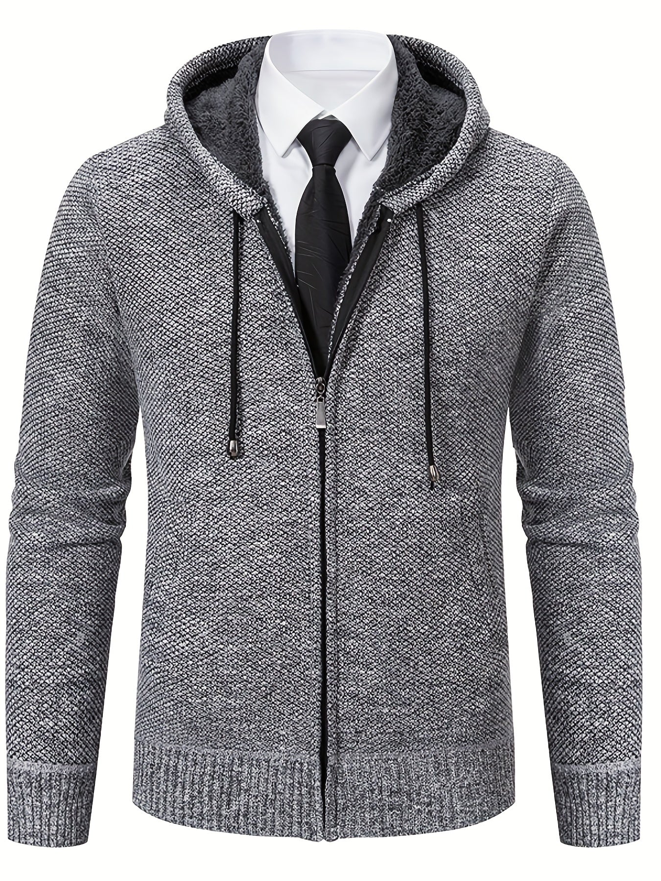Men's Hooded Knitted Coat Autumn Winter Solid Top