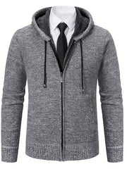 Men's Hooded Knitted Coat Autumn Winter Solid Top