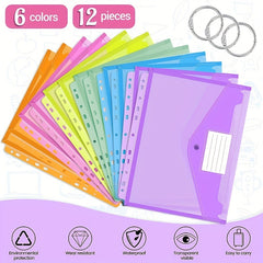 12pcs Heavyweight Binder Pockets w/ Closure & 3 Ring Circles