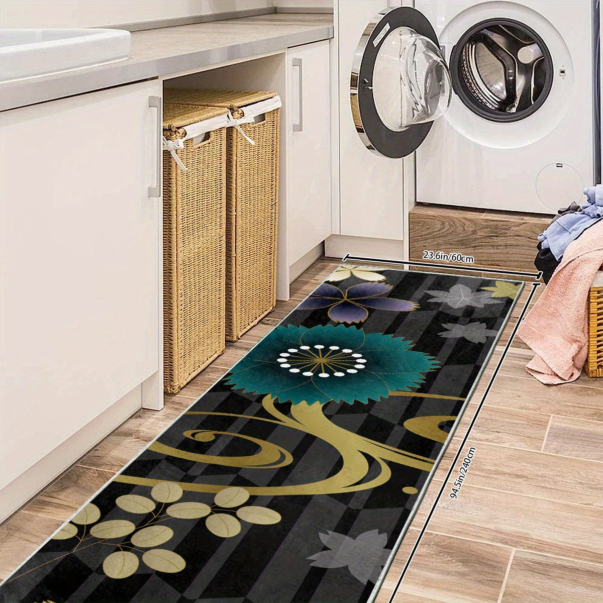 Soft Non-Slip Washable Stair Carpet Extra Long Runner Rug for Hall Living Room