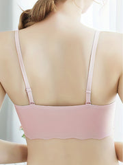 3pcs Wireless Push Up Bras Scallop Trim Intimates Lingerie