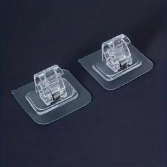 2pcs Adhesive Curtain Rod Bracket Holder Nail Wall Mounted