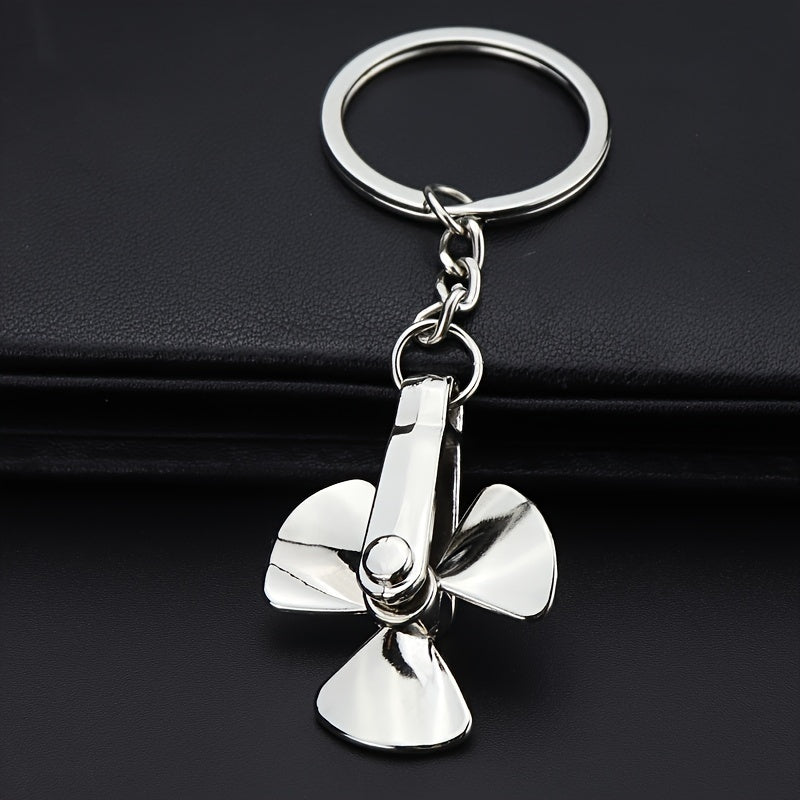 Rotating Windmill Metal Keychain Car Backpack Decoration