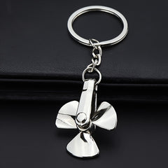 Rotating Windmill Metal Keychain Car Backpack Decoration