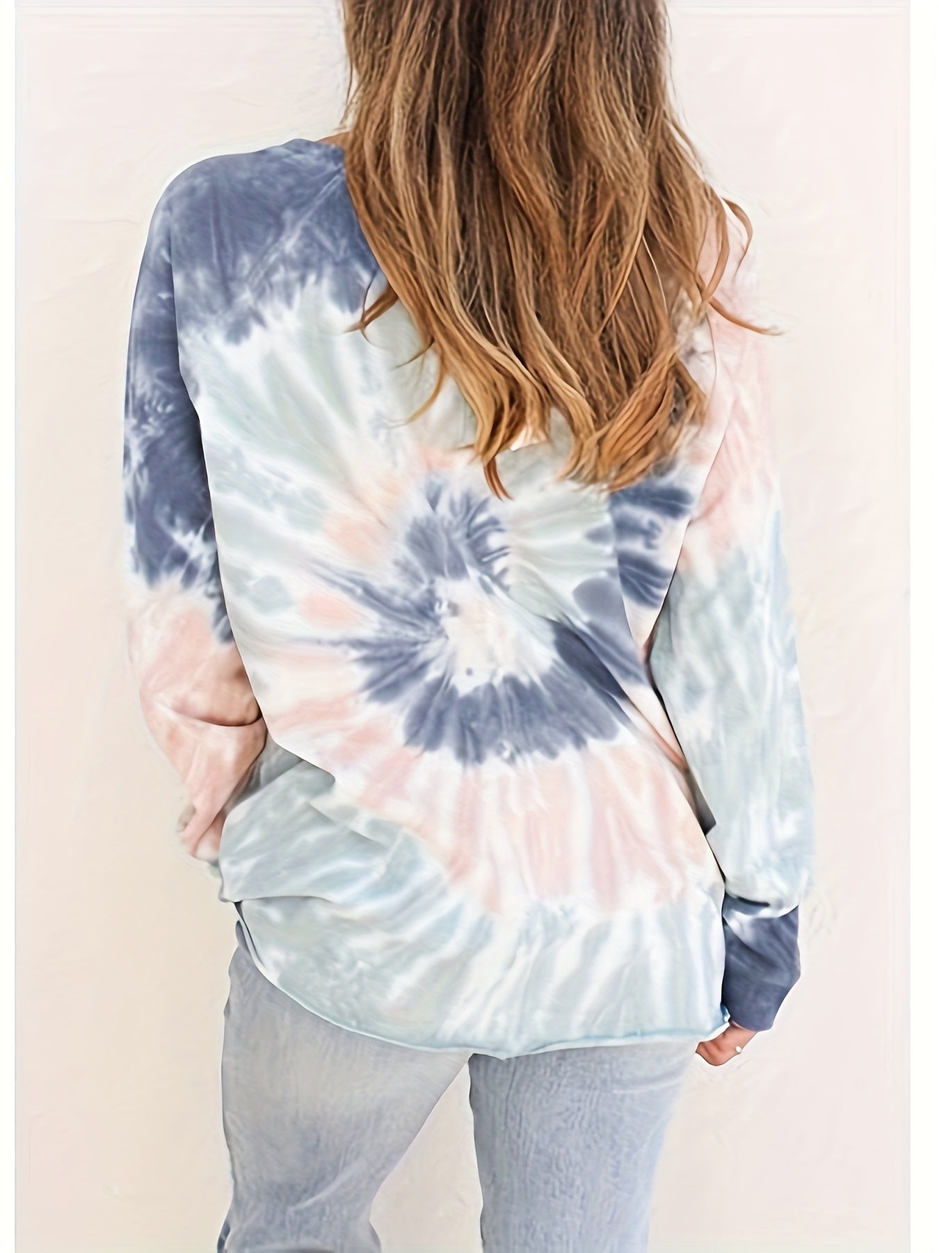 Tie Dye Crew Neck Sweatshirt for Women
