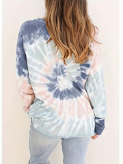 Tie Dye Crew Neck Sweatshirt for Women