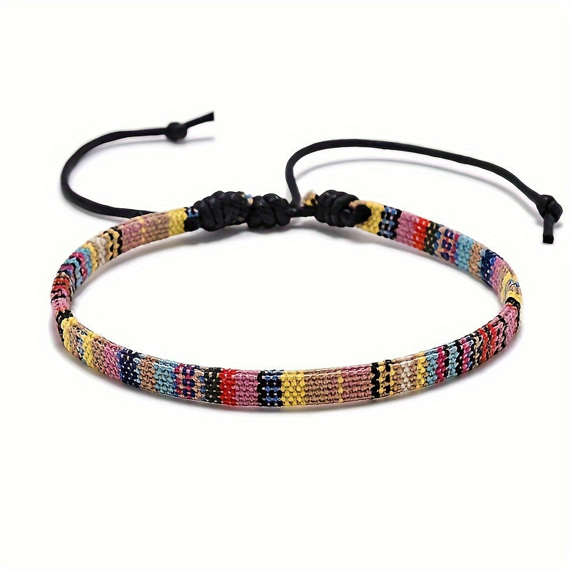 Adjustable Boho Style Braided Bracelet Outdoor Sports Wristband
