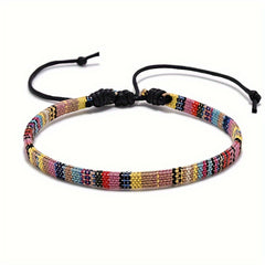 Adjustable Boho Style Braided Bracelet Outdoor Sports Wristband