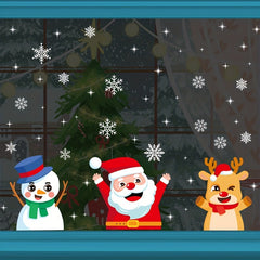 3pcs Christmas Snowflake Window Cling Stickers For Glass Xmas Decorations