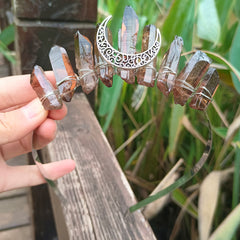 Crystal Quartz Crown Hairband for Woman Weeding & Parties