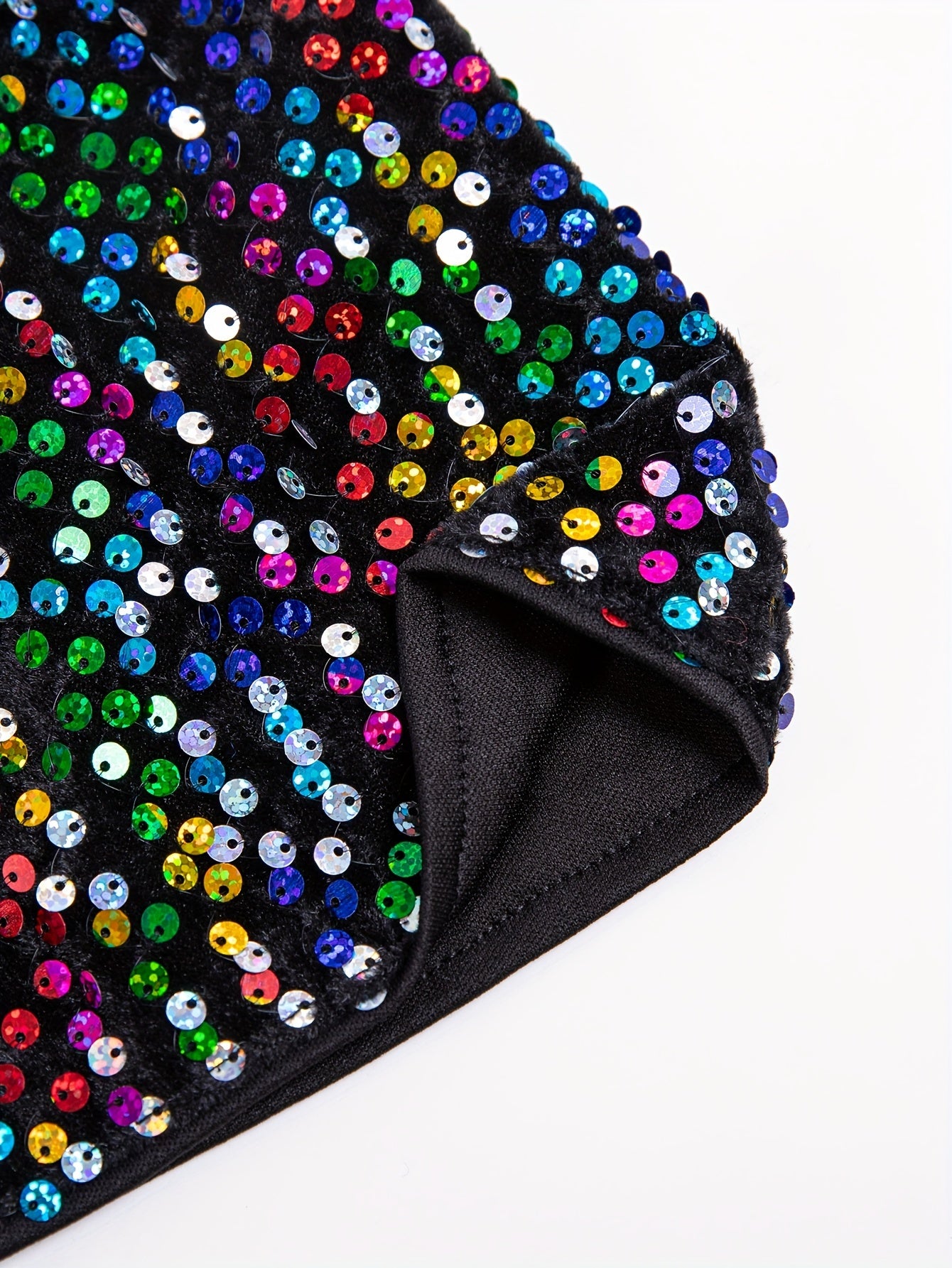 Colorful Sequin Puff Sleeve Party Blouse
