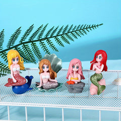 4pcs Shell Mermaid Aquarium Fish Tank Landscape Decoration