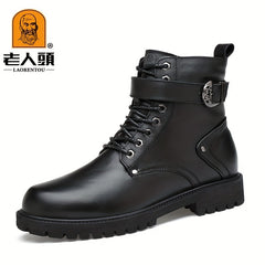 LAORENTOU Men's High Top Combat Boots - Non Slip British Style