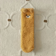 5 Pairs Winter Warm Fluffy Socks 3D Bear Animal Thick Fleece Sock